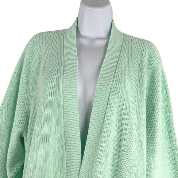 J. Jill Open Front Cardigan Sweater Womens 3X Mint Green Cotton CJ-2174 - Picture 3 of 8